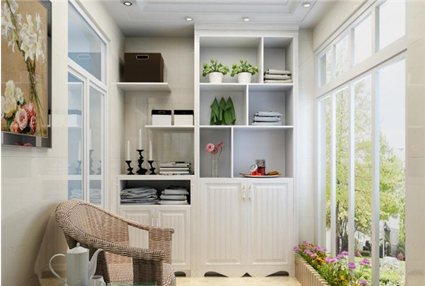 阳台柜=洗衣机柜+开放收纳架