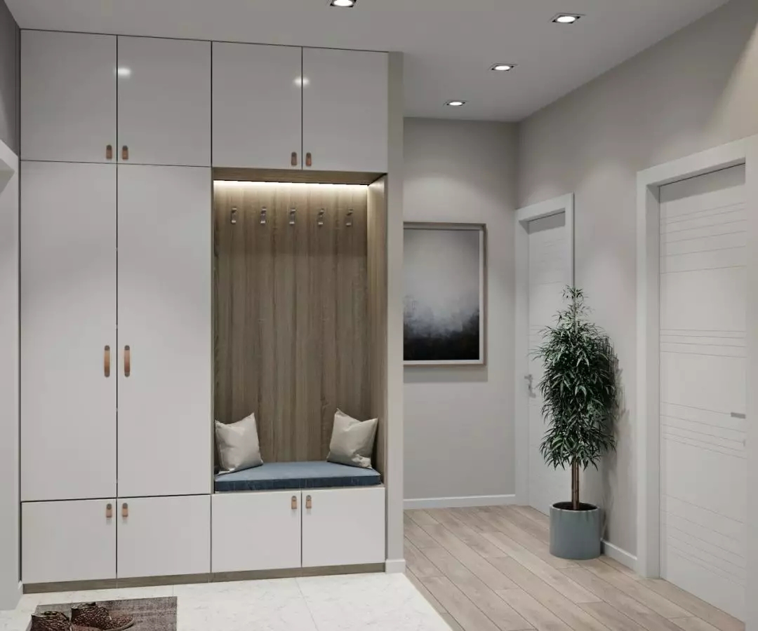 让人爱不释手的门厅鞋柜+衣柜的设计