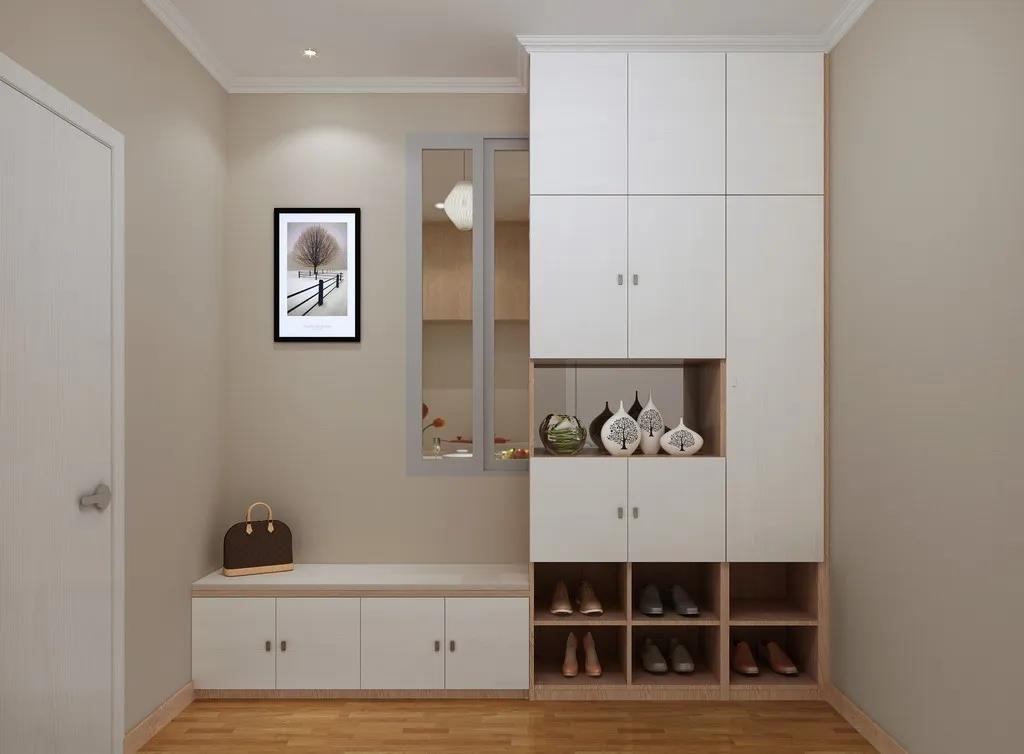 绝对不会错的鞋柜配色，挖空设计更显精致和高级