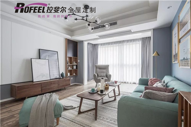 拉斐尔全屋定制|客厅去掉电视机，不仅变好看了还更实用了！