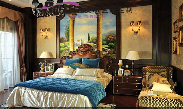 拉斐尔全屋定制|温馨舒适，金属壁灯不可或缺的美式风格卧室